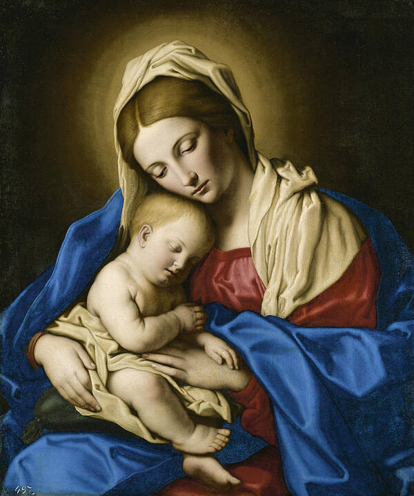 Sassoferrato Art Print featuring the painting Madonna And Child 2 by Sassoferrato