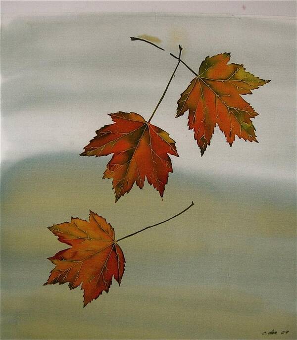 Batik Art Print featuring the tapestry - textile Maples in Fall by Carolyn Doe