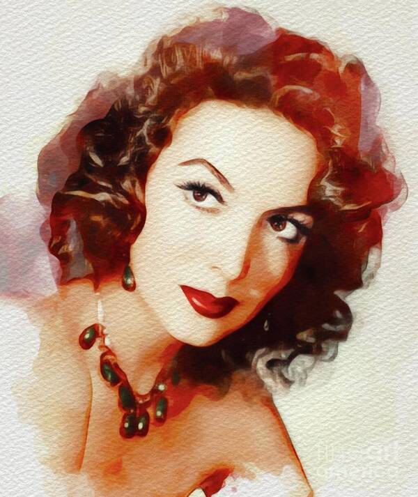 Maria Art Print featuring the painting Maria Felix, Vintage Movie Star by Esoterica Art Agency