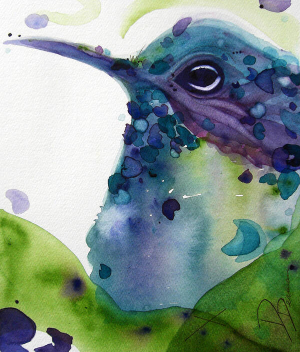 Hummingbird Watercolor Art Print featuring the painting Max by Dawn Derman