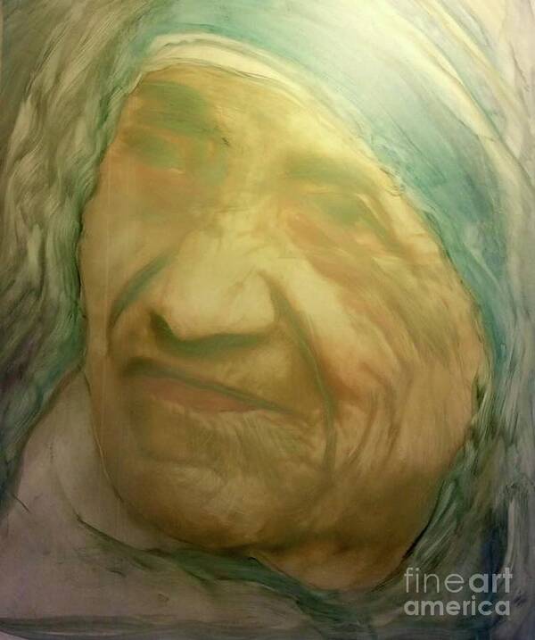 Mother Teresa Spirituality Religion Grace Saints Art Print featuring the painting Mother Teresa by FeatherStone Studio Julie A Miller