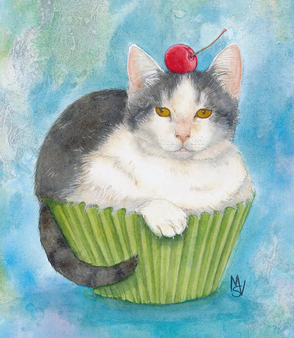 Cat Art Print featuring the painting Muffin of Animal Rescue and Foster by Marie Stone