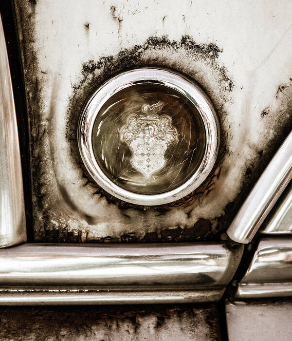 Old Art Print featuring the photograph Old and Worn Packard Emblem by Marilyn Hunt