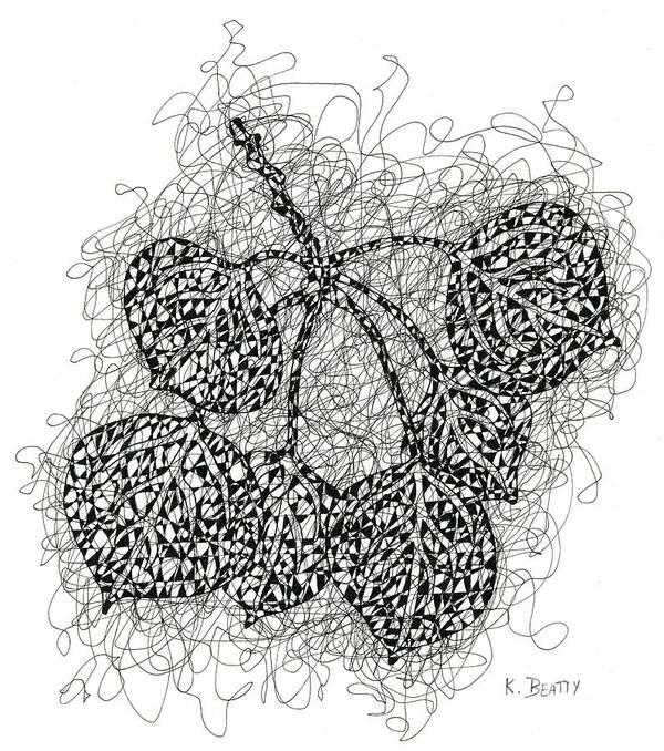 Pen Art Print featuring the drawing Pen and Ink Drawing of Aspen Leaves by Karla Beatty