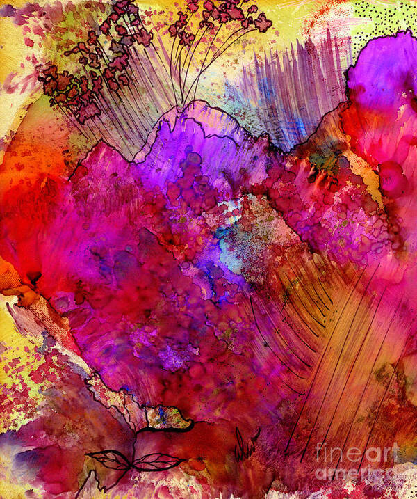 Pink Art Print featuring the painting Pink Petals II by Angela L Walker