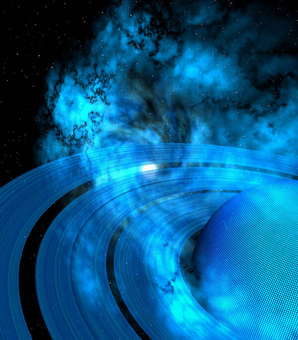 Artrage Artrageus Space Planet Scifi Art Print featuring the digital art Planetary Haze by Robert aka Bobby Ray Howle