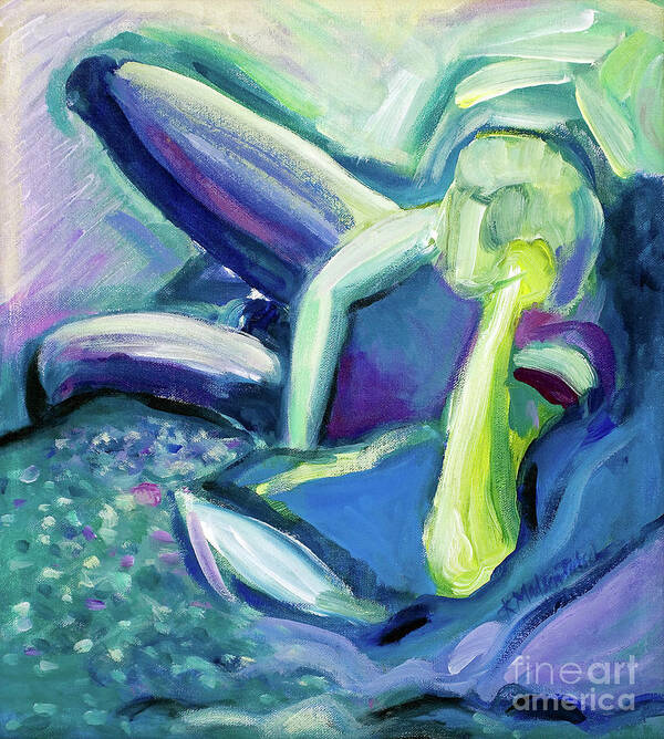Life Drawing Art Print featuring the painting Relaxed by Kerryn Madsen-Pietsch
