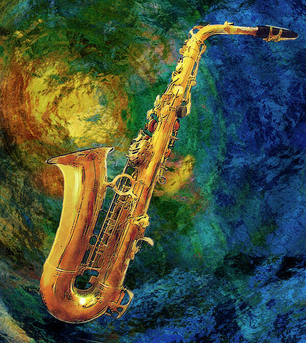 Saxophone Art Print featuring the painting Saxophone by Jack Zulli