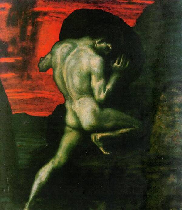 Franz Von Stuck Art Print featuring the painting Sisyphus by Franz von Stuck