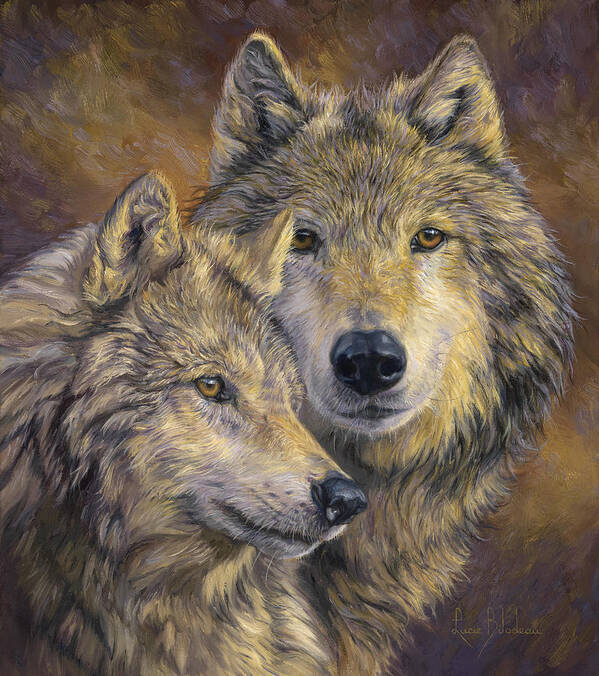 Wolf Art Print featuring the painting The Bond by Lucie Bilodeau