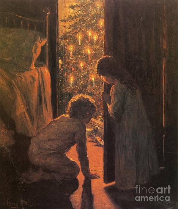 #faaAdWordsBest Art Print featuring the painting The Christmas Tree by Henry Mosler