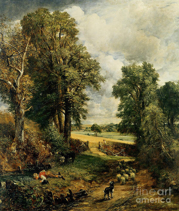 The Art Print featuring the painting The Cornfield or The Drinking Boy by John Constable