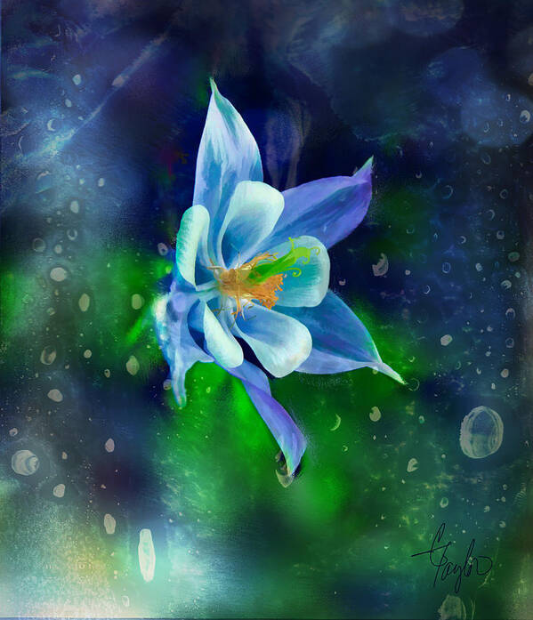 Flowers Art Print featuring the painting The Deep Blue by Colleen Taylor
