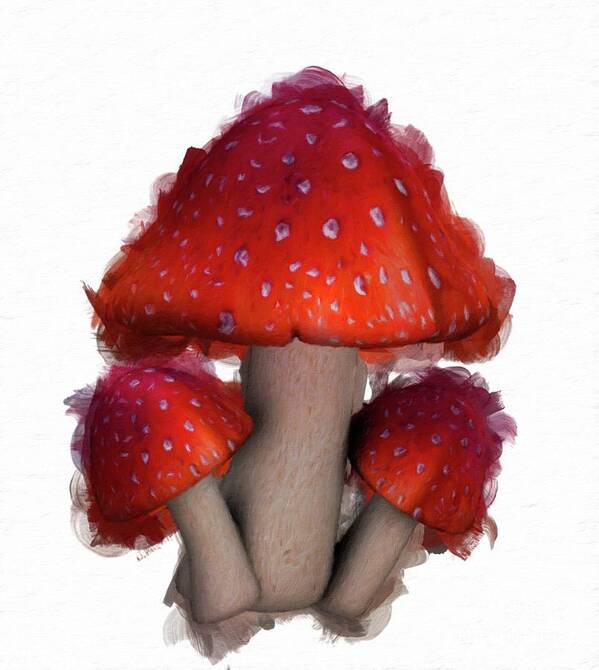 Mushroom Art Print featuring the painting The Magic of Mushrooms by Mary Bassett by Esoterica Art Agency