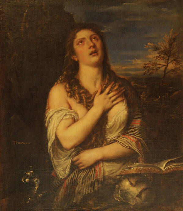 “the Penitent Mary Magdaline Art Print featuring the painting The Penitent Mary Magdaline by Titian