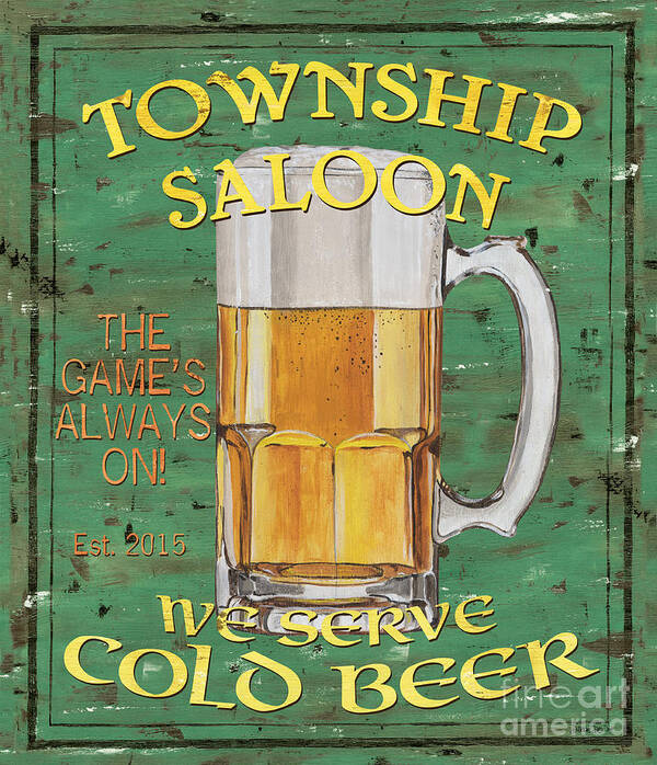 Beer Art Print featuring the painting Township Saloon by Debbie DeWitt