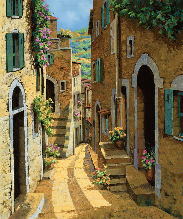 Village Art Print featuring the painting Un Passaggio Tra Le Case by Guido Borelli