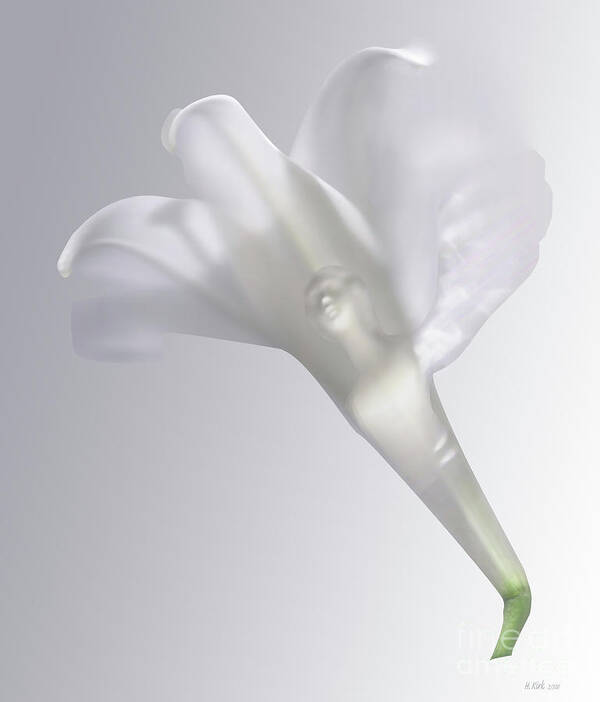  Art Print featuring the photograph Winged Woman in White Lily by Heather Kirk