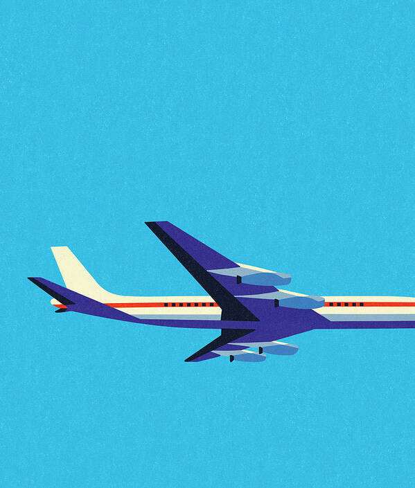 Air Travel Art Print featuring the drawing Airplane in the Sky #1 by CSA Images