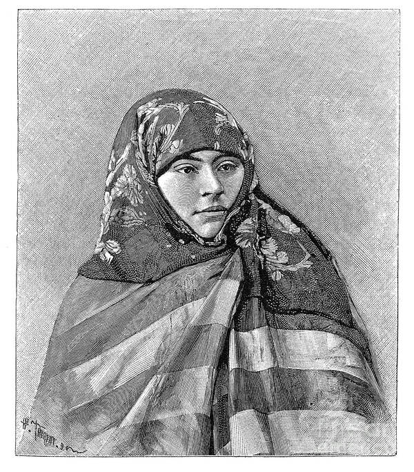 Engraving Art Print featuring the drawing A Woman Of Brussa, Turkey, 1895.artist by Print Collector