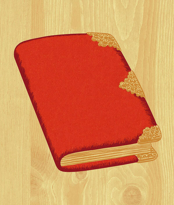 Book Art Print featuring the drawing Book With a Red Cover by CSA Images