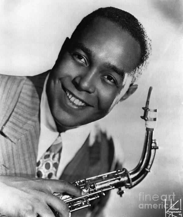 People Art Print featuring the photograph Charlie Parker Holding Saxophone by Bettmann