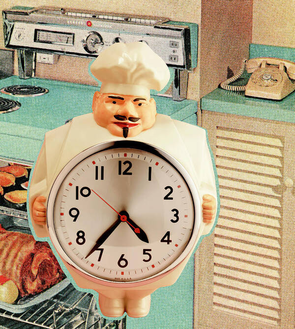 Accessories Art Print featuring the drawing Chef Clock by CSA Images