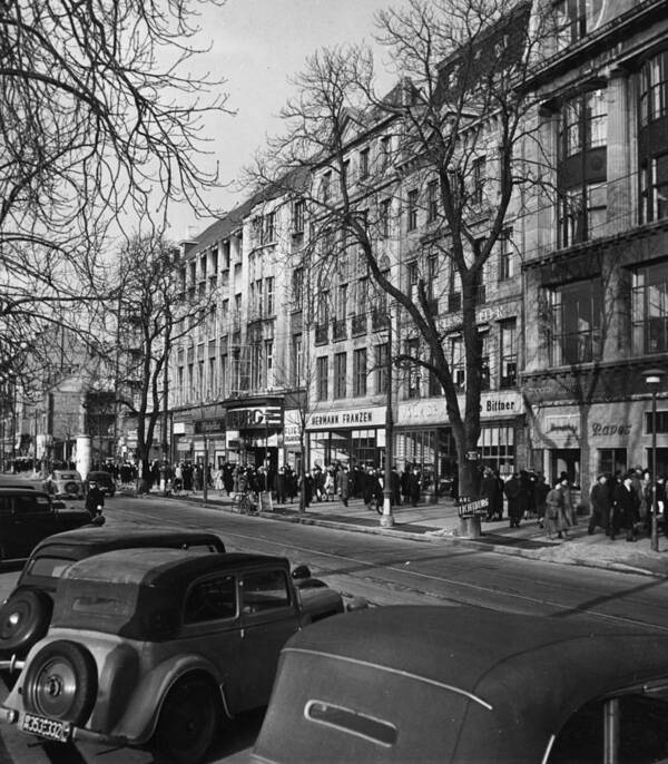 Crowd Art Print featuring the photograph Dusseldorf Street by A. Stachelscheid