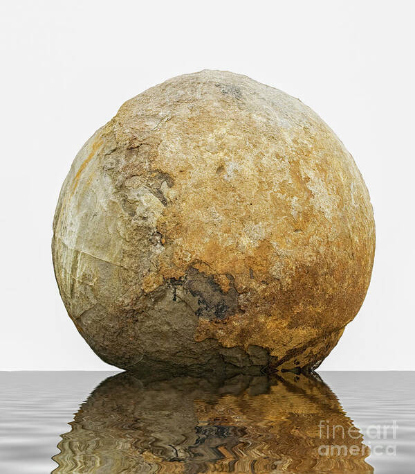 Balls Art Print featuring the photograph Famous Moeraki boulder isolated by Patricia Hofmeester