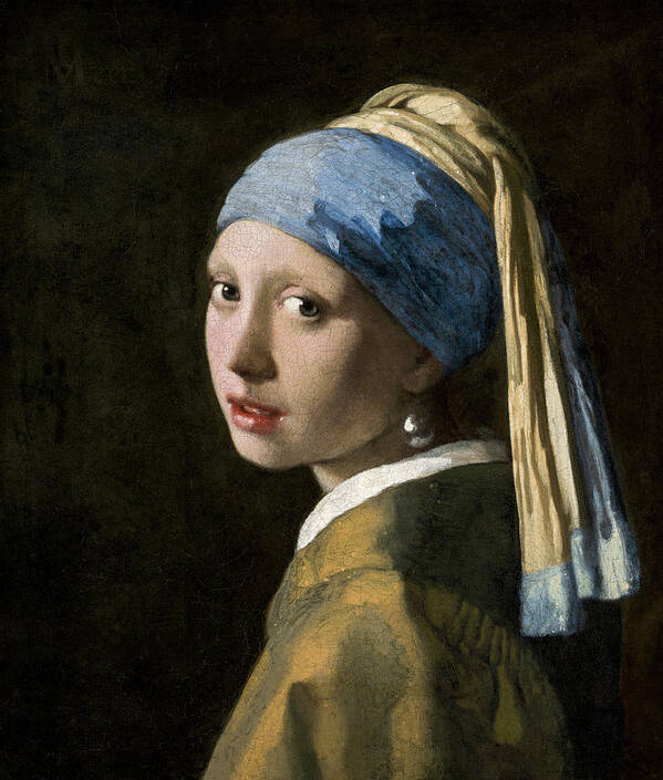 Johannes Vermeer Art Print featuring the painting Girl with a Pearl Earring, circa 1665 by Johannes Vermeer