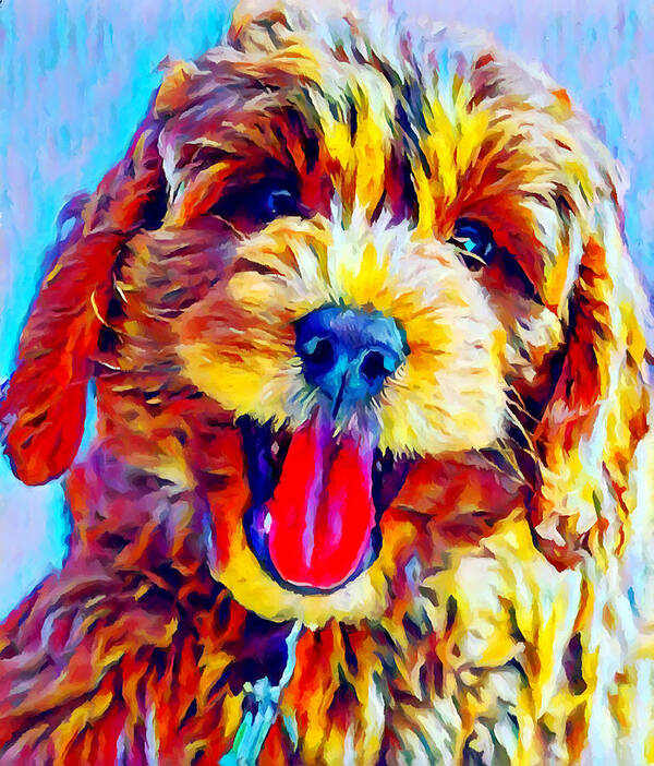 Animal Art Print featuring the painting Goldendoodle 2 by Chris Butler