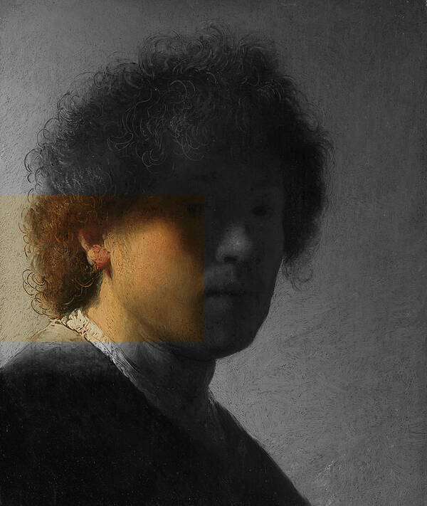 Post Modern Art Art Print featuring the digital art Inv Blend 16 Rembrandt by David Bridburg