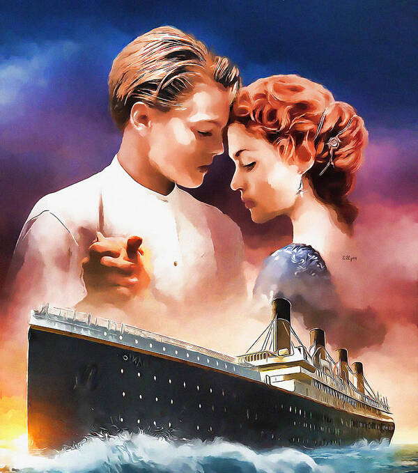 Paint Art Print featuring the painting Jack and Rose - Titanic by Nenad Vasic