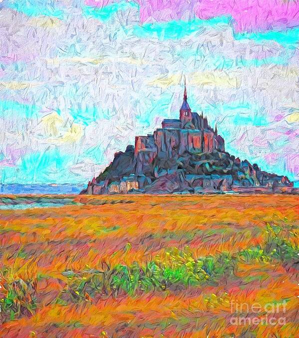 Hill Art Print featuring the photograph Mont St Michel Impasto by Jack Torcello