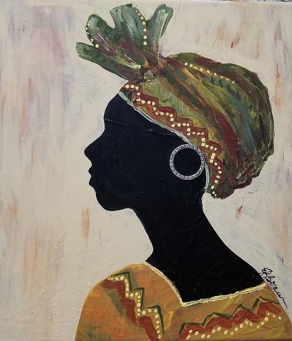 Profile Art Print featuring the painting Nubian Beauty 2 by Elise Boam