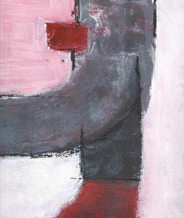 Abstract Art Print featuring the painting Red and Black Study 3 by Christine Chin-Fook