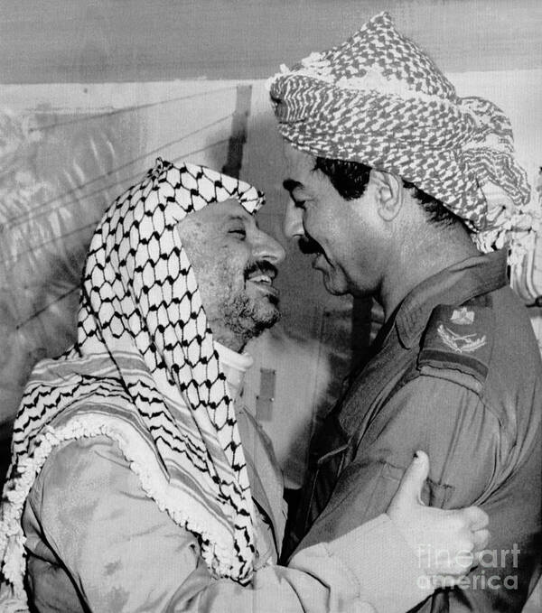 Saddam Hussein Greets Yasser Arafat Art Print by Bettmann 