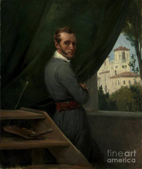 Émile Jean-horace Vernet Art Print featuring the drawing Self-portrait In Rome by Heritage Images