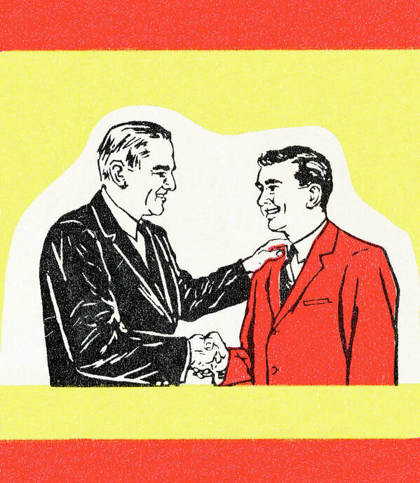 Adult Art Print featuring the drawing Shaking hands by CSA Images