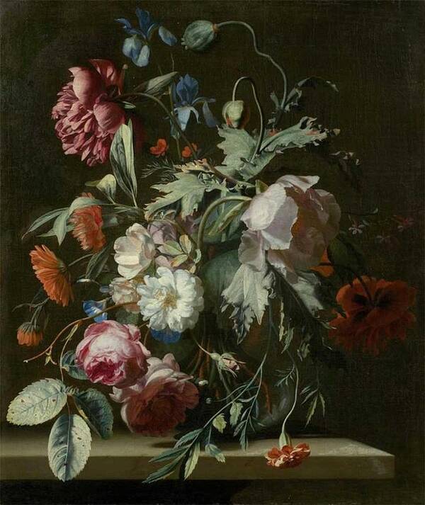 Flower Art Print featuring the painting Simon Pietersz Verelst 1633-1721, Floral Still Life by Simon Pietersz Verelst