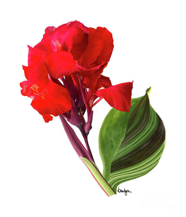 Tropical Bouquet Art Print featuring the digital art Tropical Bouquet-Flower Three by Kandyce Waltensperger
