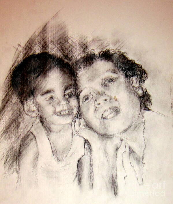 Child Art Print featuring the drawing No Racial Differences by Jason Sentuf
