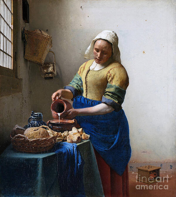 1657 Art Print featuring the painting The Milkmaid #10 by Johannes Vermeer