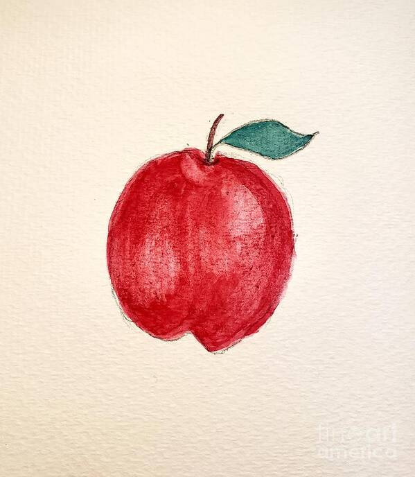  Art Print featuring the painting A Red Apple by Margaret Welsh Willowsilk