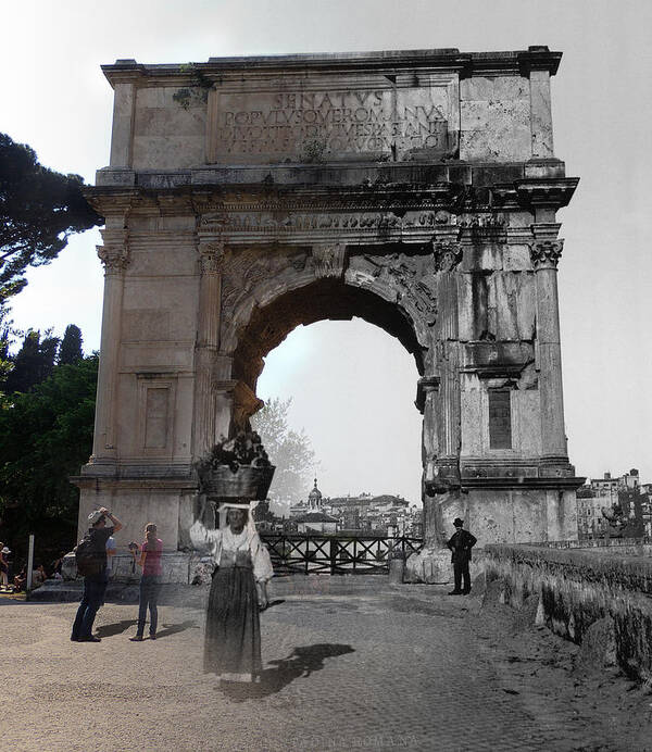 The Arch Of Titus Art Print featuring the photograph Arch of Titus, Old and New by Eric Nagy