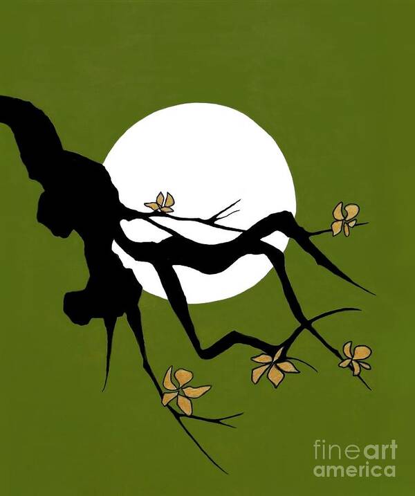 Asian Art Art Print featuring the painting Asian Branch Icon No. 1 by Jayne Somogy