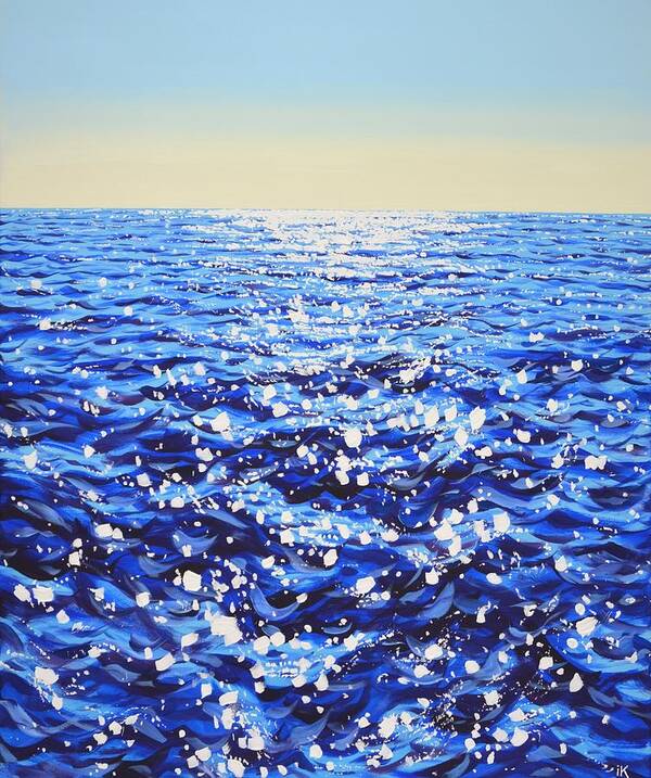 Sea Art Print featuring the painting 	Blue water. Light. by Iryna Kastsova