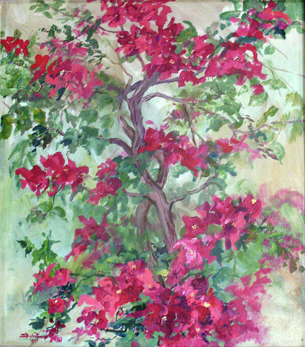 Parsons Art Print featuring the painting Bougainvillea Dreams by Sheila Parsons