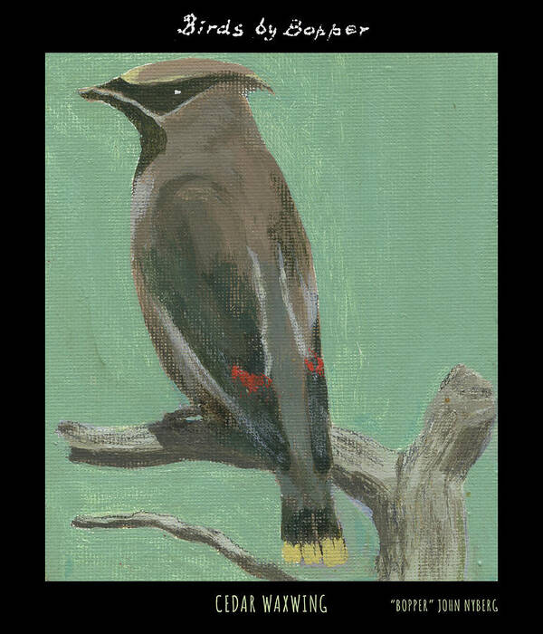 Bird Art Print featuring the painting Cedar Waxwing by Tim Nyberg