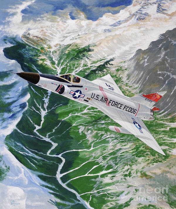 Aviation Art Print featuring the painting Convair F-102A Delta Dagger by Steve Ferguson